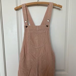Pink Corduroy Overalls Dress - Size Medium